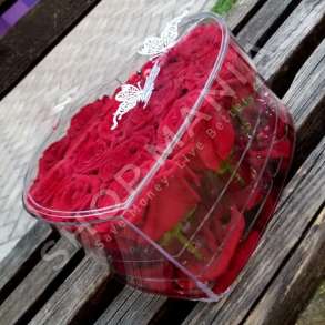 TRENDAFILA NATYRALE NE KUTI QELQI - 25X25CM