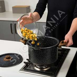 NAVA - TENXHERE ALUMINI ME KAPAK ME SITE "VESHJE GURI - NATURE" - 22CM