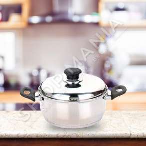 HOMESTYLE - TENXHERE INOKSI ME KAPAK DHE DOREZA PLASTIKE - 20X10CM, 3L