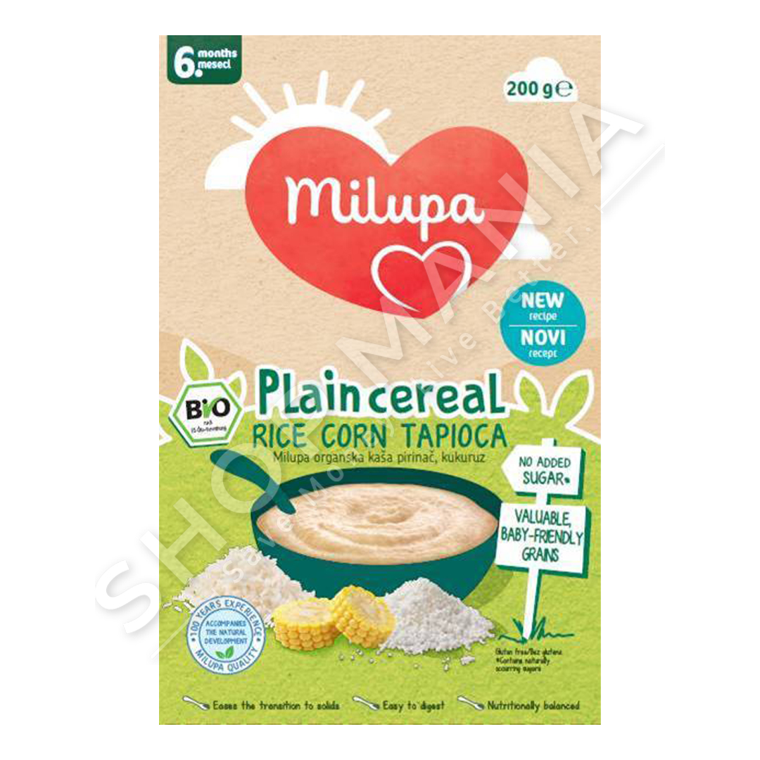 MILUPA - KREM ORGANIK ME ORIZ, MISER DHE TAPIOKA - 250G, +6 MUAJ