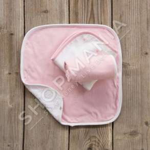 SET ME 3 PESHQIRE PER BEBE "ASTRAL-PINK" - 3X30X30CM