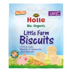 HOLLE - BISKOTA ME SHURUP ORIZI DHE BANANE PLUHUR 100G/+10MUAJSH "LITTLE FARM ORGANIC SPELT BISCUITS" - 7640230490726
