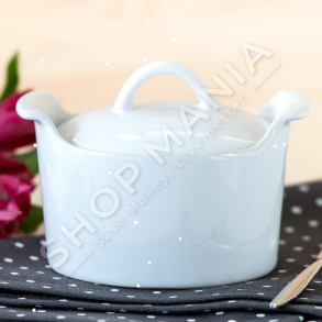 TOGNANA - TENXHERE ME KAPAK 13CM "MINI CASSEROLE PORCELAIN OVEN LIZZY 13CM WHITE" - 8000257381480