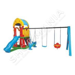 PILSAN - LOJE ARGETUESE ME LISHARESE & RRESHQITESE +3VJEC "ATLANTIS SWING SLIDE PARK SET" - 07-950