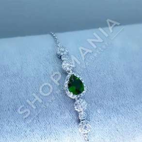 BYZYLYK ARGJEND ME GUR ZIRKONI JESHILE - DHA-BL3.4-252