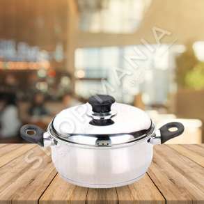 HOMESTYLE - TENXHERE INOKSI ME KAPAK DHE DOREZA PLASTIKE - 26X13CM