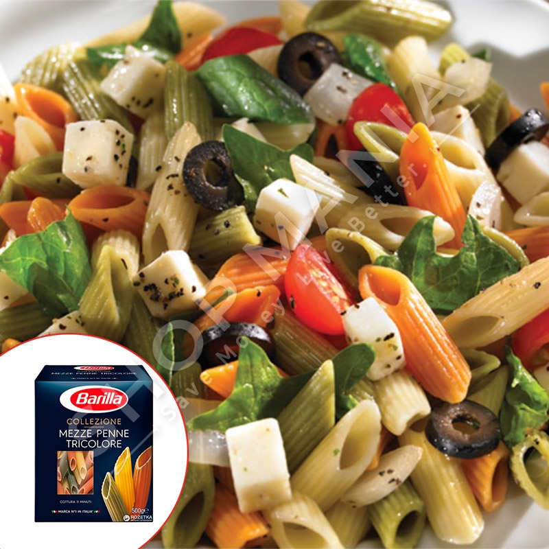 BARILLA COLLEZIONE - MAKARONA "MEZZE PENNE TRICOLORE" - 500G
