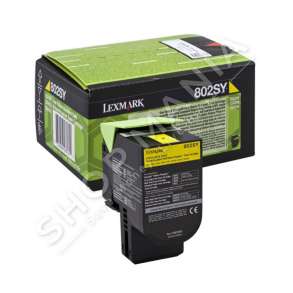 LEXMARK - ORIGJINALE TONER NGJYRË E VERDHË 80C2SY0 802SY RRETH 2000 FAQE I RIPËRDORSHËM
