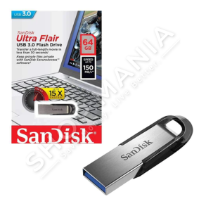SANDISK - USB 64GB "USB 64GB SANDISK ULTRA FLAIR 3.0 BLACK [13670]" - 619659136703