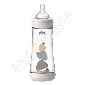 CHICCO - SHISHE ME BIBERON SILIKONI 300ML/+4MUAJSH "FEEDING BOTTLE PERFECT 5 FAST FLOW BEIGE" - 8058664122134