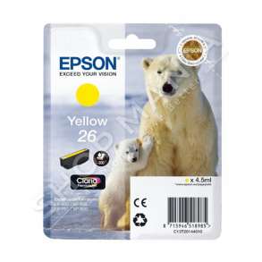 EPSON - KARTUÇË ME BOJË NGJYRË E VERDHË C13T26144010 T2614 RRETH 300 FAQE 4.5ML STANDARD