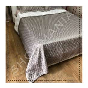 MBULESE KREVATI + KELLEF JASTEKU GRI "DOPIO - DIZAJN ROMB" - 230X250CM