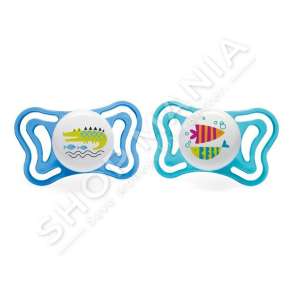 CHICCO - BIBERON FALLCO SILIKONI 2COPE/16-36MUAJSH "PHYSIO FORMA LIGHT SILICONE PACIFIER BLUE" - 8058664097272