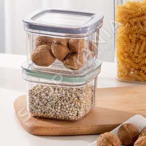 CURVER - KONTENITOR PLASTIK 0.8L "GRAND CHEF CUBE DRY CUBE TRANSPARENT & GREY" - 3253920995001