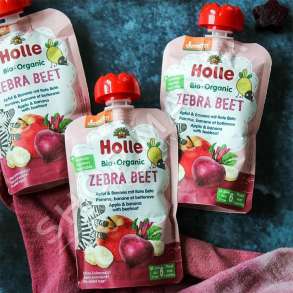 HOLLE - PURE/LENG ME MOLLE, BANANE & PANXHAR TE KUQ "ZEBRA BEET - BIO-ORGANIC" - 100G, +6 MUAJ