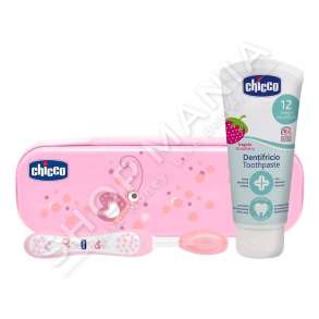 CHICCO - SET PER PASTRIMIN E DHEMBEVE +12MUAJSH "ALWAYS SMILING SET NO FLUORINE PINK" - 8058664022656