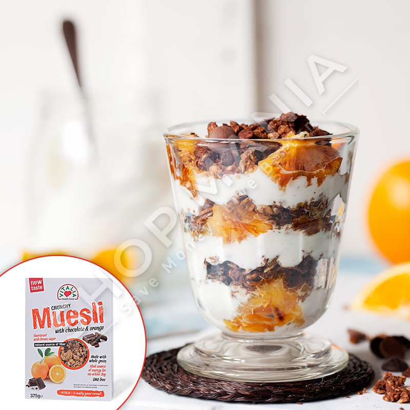 VITALIA - DRITHERA ME COKOLLATE & COPEZA PORTOKALLI "CRUNCHY MUESLI" - 375G