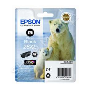 EPSON - KARTUÇË ME BOJË NGJYRË E ZEZË (FOTO) C13T26314010 T2631 8.7ML CARTUCCE XL, FOTO BLACK