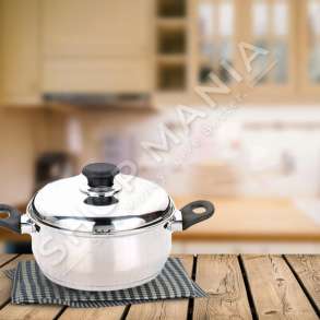 HOMESTYLE - TENXHERE INOKSI ME KAPAK DHE DOREZA PLASTIKE - 30X15CM