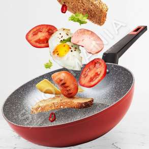 NAVA - TIGAN I THELLE ME VESHJE GRANITI 28CM "GRANITE WOK PAN FOR FRYING STEWING DEEP TAURUS 28 CM" - 5205746087536