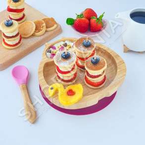 ECO RASCALS - PJATE BAMBUJE NE FORME BUBURRECI +6MUAJSH "BAMBOO SUCTION PLATE LADYBIRD RED" - 793591755311