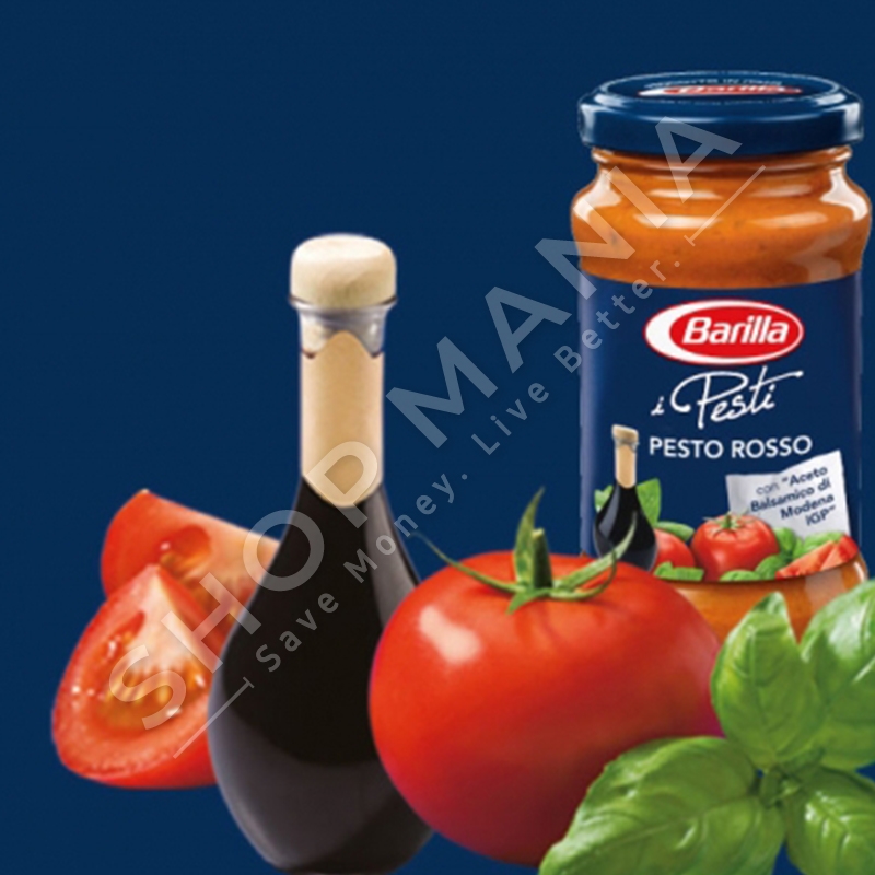 BARILLA - SALCE ME DOMATE, UTHULL BALSAMIKE & GRANA PADANO "PESTO ROSSO" - 190G