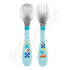 CHICCO - SET SERVISI LUGE+PIRUN +18MUAJSH "METAL CUTLERY BOY/NEUTRAL" - 8058664086641