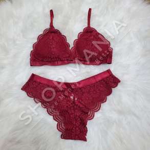 SET INTIMO TE KUQE ME LULE ME DANTELLE - IVI-021