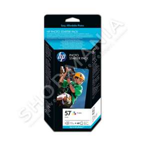 HP - VALUE PACK Q7942AE 57 STARTER PACK, 10 X 15 CM, 240 GR/MQ², 60 FAQE, GLOSSY, PREMIUM, 1 KARTUÇË ME NGJYRË