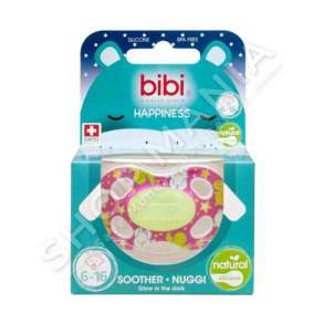 BIBI - BIBERON FALLCO SILIKONI  "NATURAL - GLOW IN THE DARK" 6-16 MUAJSH