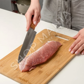 NAVA - THIKE CELIK INOKSI ME BISHT DRURI 33CM "CHEF'S KNIFE WOOD" - 5205746887563