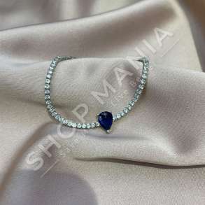 BYZYLYK ARGJEND ME GUR ZIRKONI BLU "FORME PIKE LOTI'' - KL-220