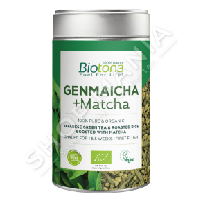 BIOTONA - CAJ JESHIL & ORIZ I PJEKUR 100% I PASTER & ORGANIK 80G "GENMAICHA + MATCHA"