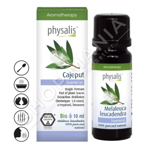 PHYSALIS - VAJ ESENCIAL PER NXITJEN E QARKULLIMIT TE GJAKUT & PASTRIMIN E TRAKTIT RESPIRATOR 10ML "CAJEPUT MELALEUCA LEUCADENDRA"