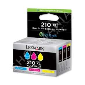 LEXMARK - ORIGJINALE MULTIPACK NGJYRË E KALTËR / NGJYRË MAGENTA / NGJYRË E VERDHË 14L0269E 210 XL RRETH 1600 FAQE KONFEKSION TRESH (CMY) ME KAPACITET TË LARTË