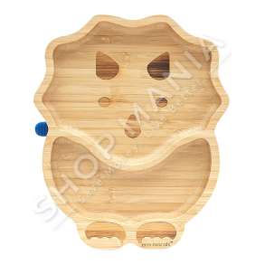 ECO RASCALS - PJATE BAMBUJE ME 2 NDARJE NE FORME DINOZAURI +12MUAJSH "BAMBOO SUCTION PLATE IN NAVY" - 793618223106