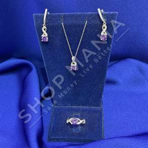 SET VARESE, VATH & UNAZE ARGJENDI ME GUR ZIRKONI LEJLA ''FORME INFINITY'' - KL-234