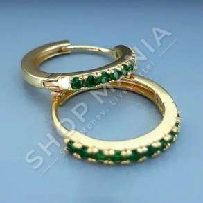 VATHE ARGJENDI TE LARE NE FLORI ME GUR ZIRKONI JESHILE - DHA-BL3.5-125