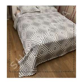 MBULESE KREVATI + KELLEF JASTEKU GRI "TEK - DIZAJN ROMB" - 160X230CM