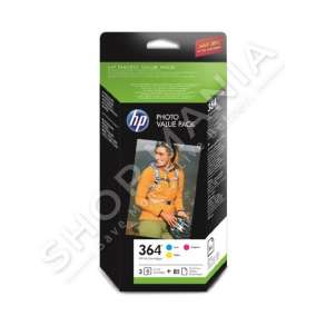 HP - KONFEKSION MIKS NGJYRË E KALTËR / NGJYRË MAGENTA / NGJYRË E VERDHË CH082EE 364 85 FAQE 10X15CM + 3 KATUÇA C/M/Y