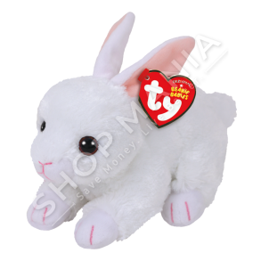 TY ATTIC TREASURES - LEPUR PREJ PELLUSHI 15CM "BEANIE BABIES COTTON WHITE BUNNY" - 008421422678
