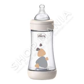 CHICCO - SHISHE ME BIBERON SILIKONI 240ML/+2MUAJSH "FEEDING BOTTLE PERFECT 5 NEUTRAL FAST FLOW" - 8058664122042
