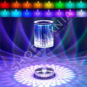 LLAMPE TAVOLINE KRISTAL "CRYSTAL LAMP 16 COLOR CHANGING RGB TOUCH LAMP RECHARGEABLE DIAMOND TABLE LAMP"