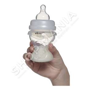 VITAL BABY - SHISHE ME BIBERON SILIKONI 0-3MUAJSH/150ML "NURTURE SILICONE FEED ASSIST BOTTLE" - DN-028