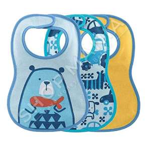 CHICCO - SET GUSHORE 3COPE/+6MUAJSH "BABY BIB WITH VELCRO FOR BOYS" - 8058664086771