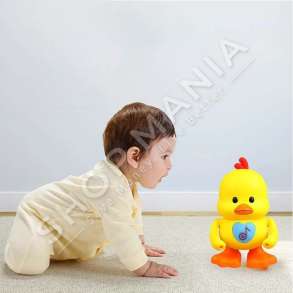 ROSAKU KERCIMTAR ME DRITA & MUZIKE +3VJEC "BABY DUCK MUSICAL TOY DANCING ELECTRIC DUCK TOY WITH MUSIC AND LED LIGHT" - YJ-3022