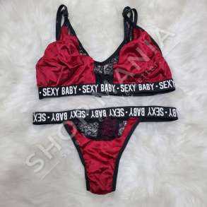 SET INTIMO SATEN TE KUQE ME TE ZEZE "SEXY BABY" - IVI-027