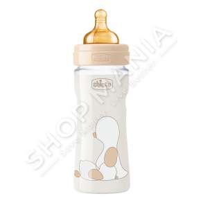 CHICCO - SHISHE QELQI ME BIBERON SILIKONI 250ML/+2MUAJSH "FEEDING BOTTLE ORIGINAL TOUCH" - 8058664121793