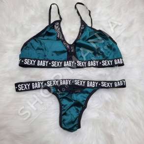 SET INTIMO SATEN BLU ME TE ZEZE "SEXY BABY" - IVI-022