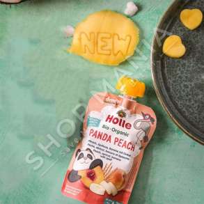 HOLLE - PURE/LENG ME PJESHKE, KAJSI, BANANE & GRURE "PANDA PEACH - BIO-ORGANIC" - 100G, +8 MUAJ